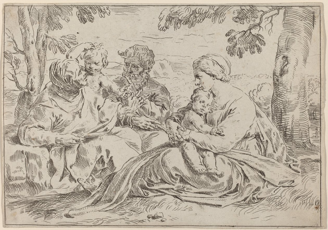 Den hellige familie av Simone Cantarini