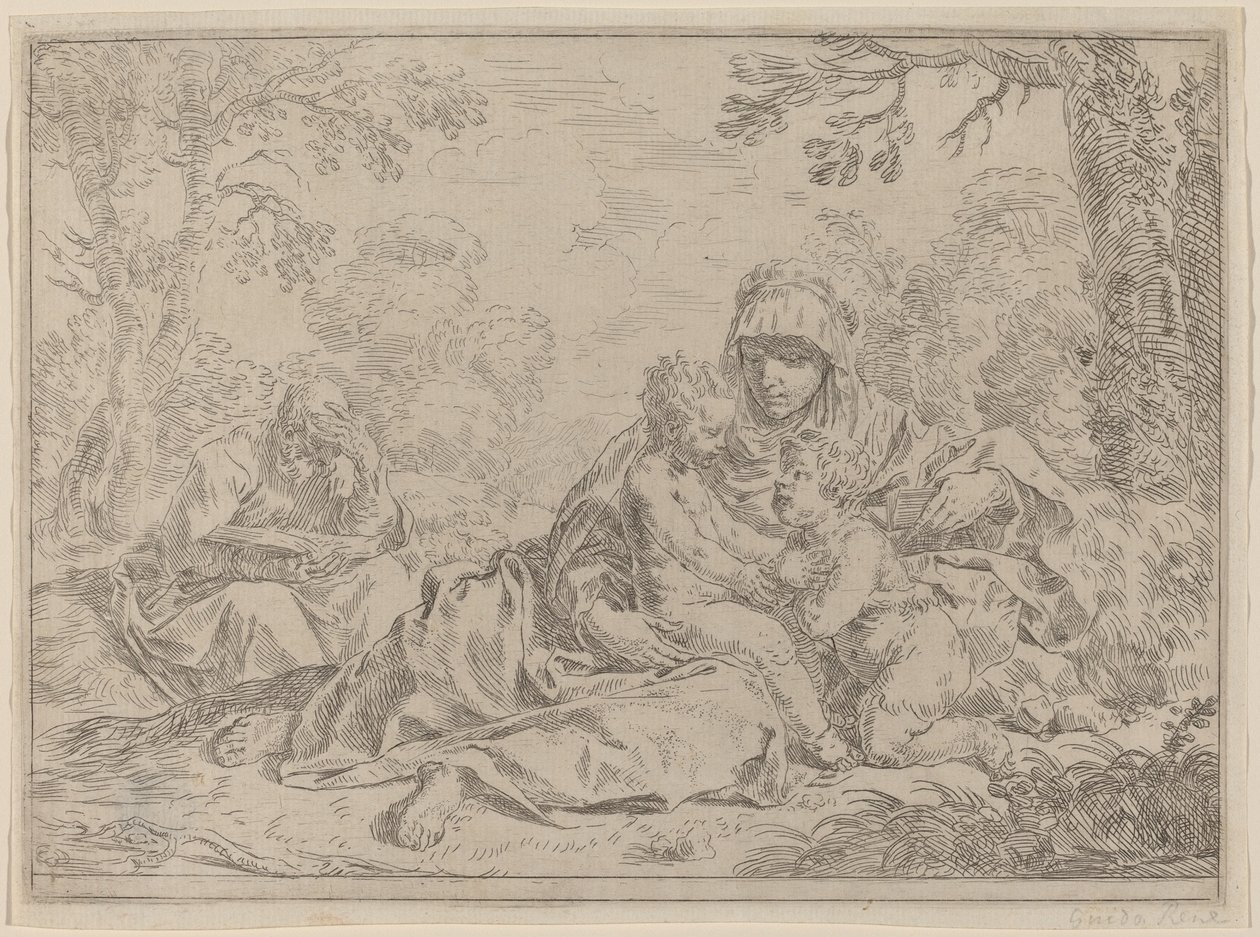Den hellige familie av Simone Cantarini