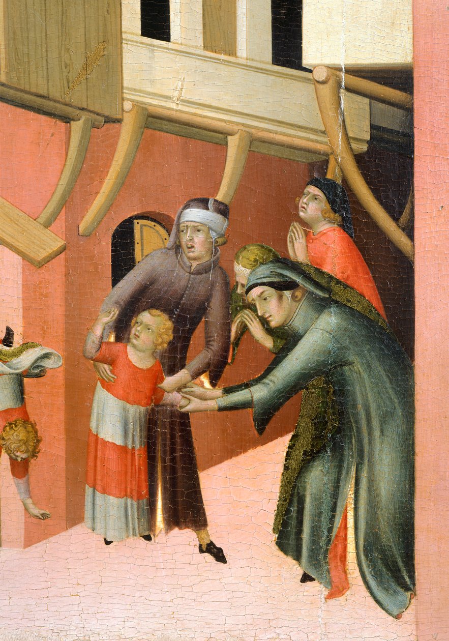 Altertavle med tittelen Salige Agostino Novello og historier om hans liv, av Simone Martini (1283-1344), olje på lerret, 200x256 cm, detalj, ca 1330 av Simone Martini