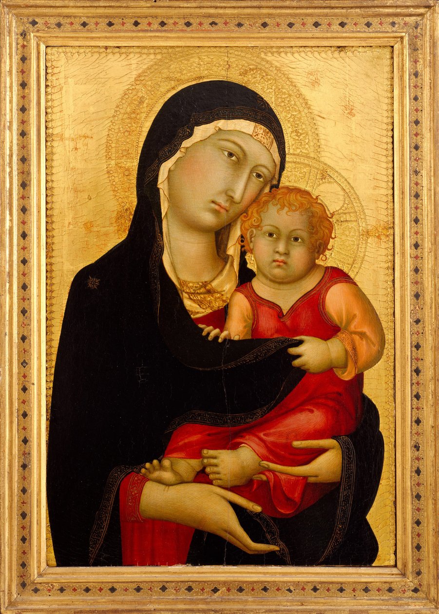 Madonna og barn, ca. 1326 (tempera på tre, gullslipt) av Simone Martini