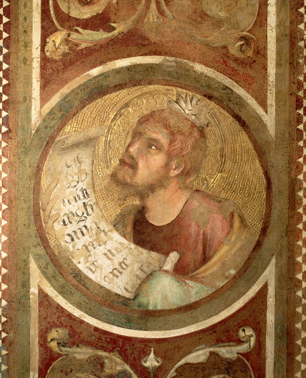 Maesta: Malachi, detalj fra rammen av Simone Martini