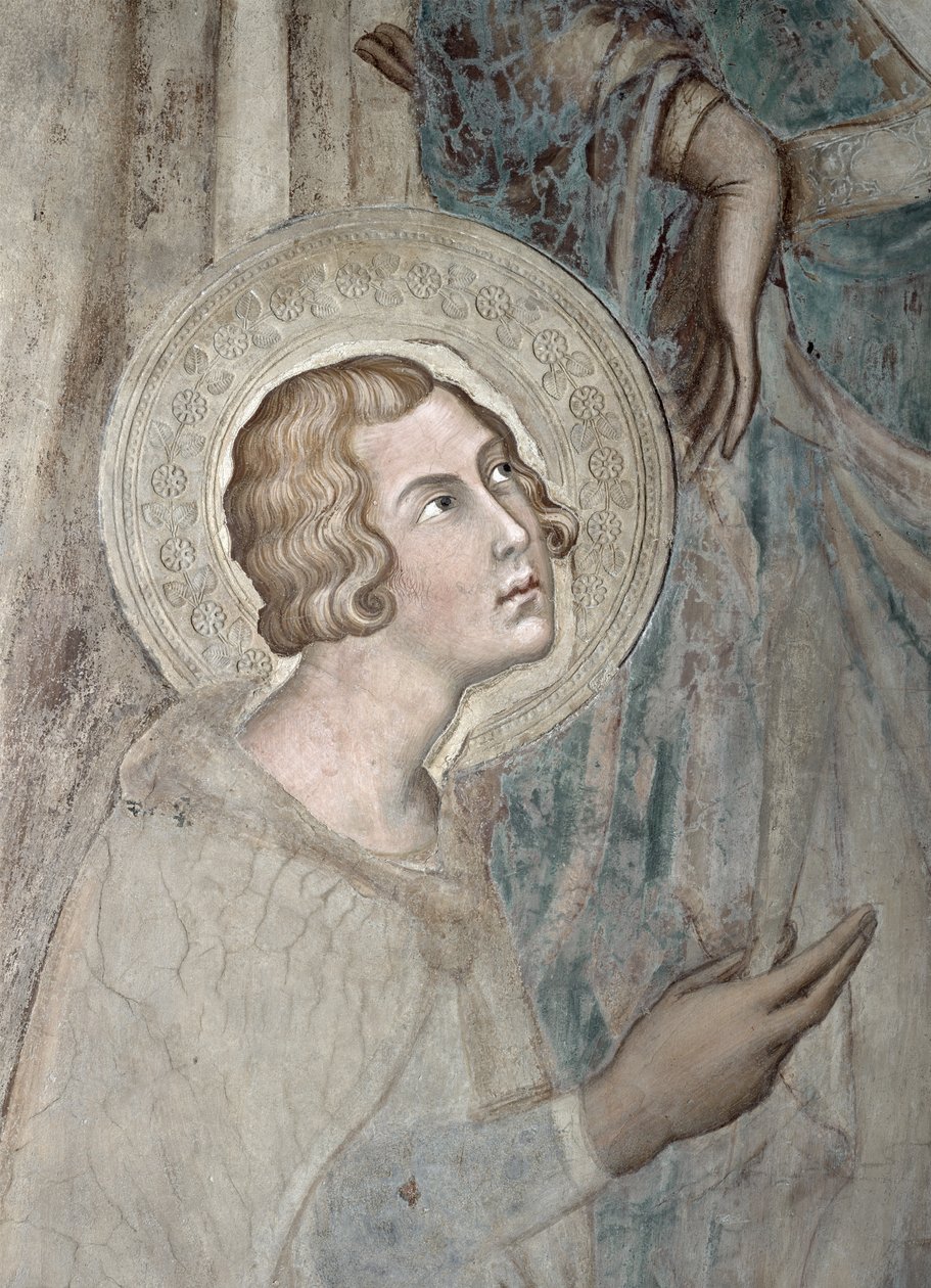 Maesta: St. Ansanus, 1315 (detalj av 51591) av Simone Martini