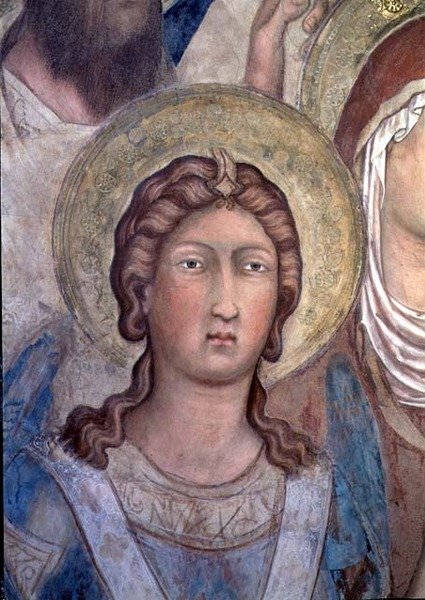 Maesta: kanskje St. Michael av Simone Martini