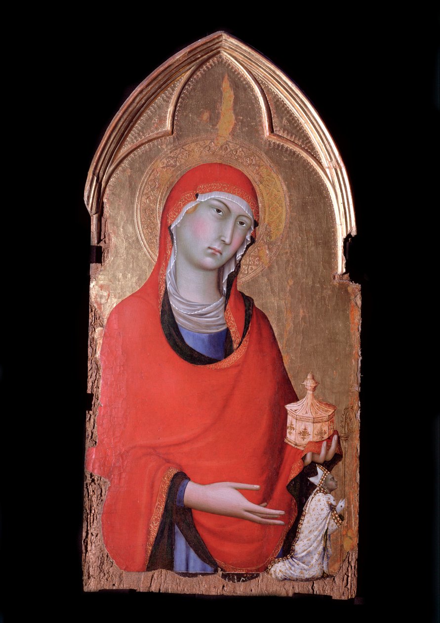 Orvieto polyptyk, Maria Magdalena og giveren - Tempera på tre, ca. 1321 av Simone Martini