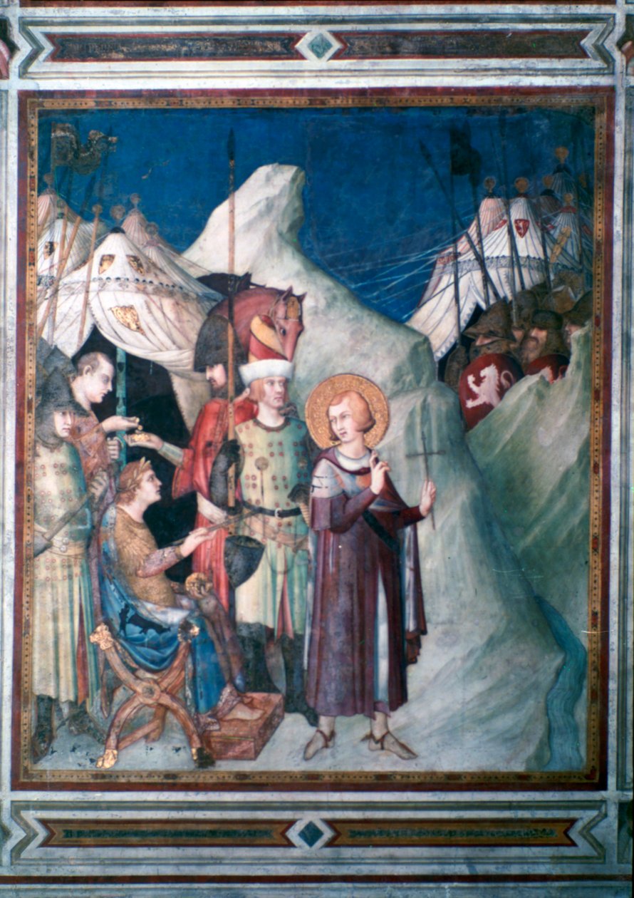 St Martin gir avkall på sine våpen, 1312-1317. av Simone Martini