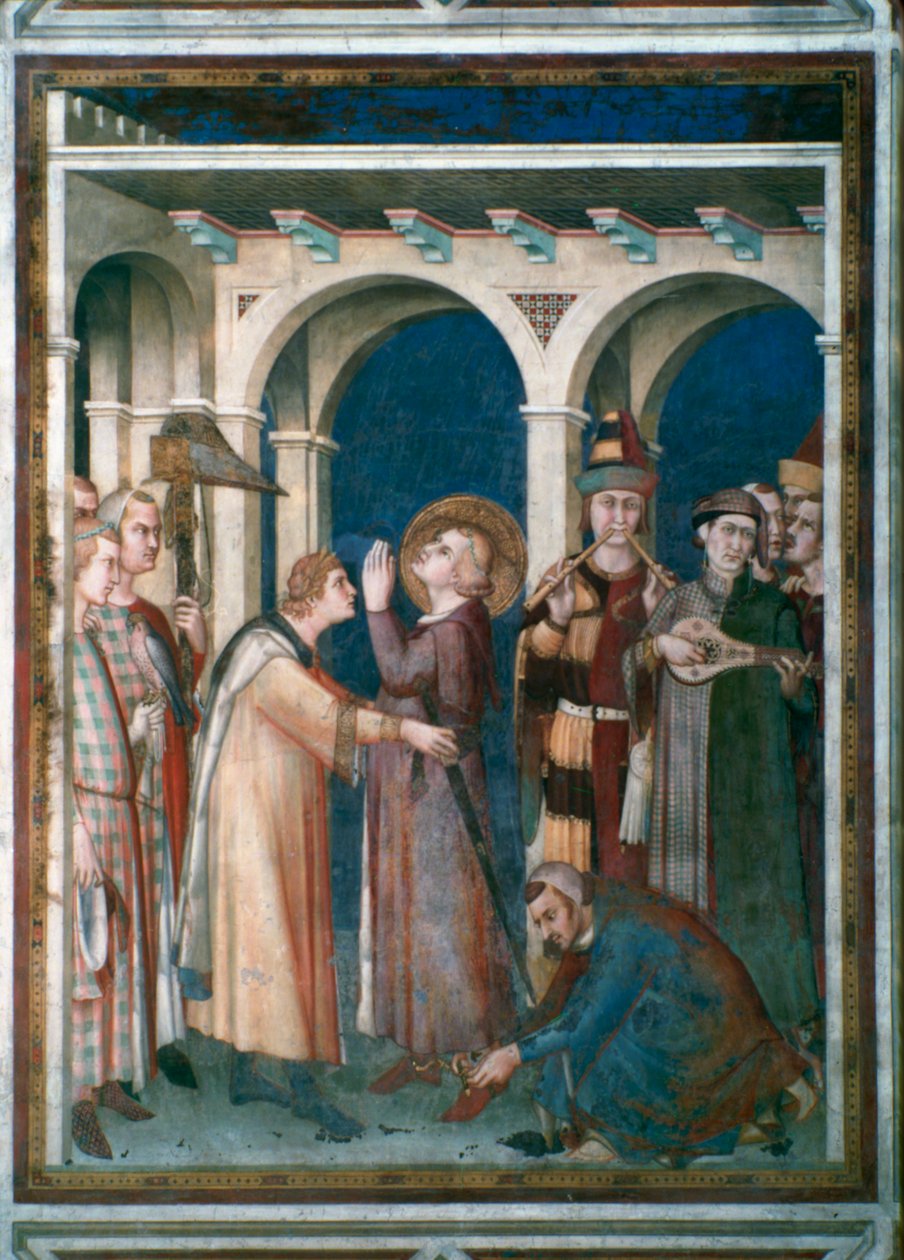 St Martin blir riddet, 1312-1317. av Simone Martini