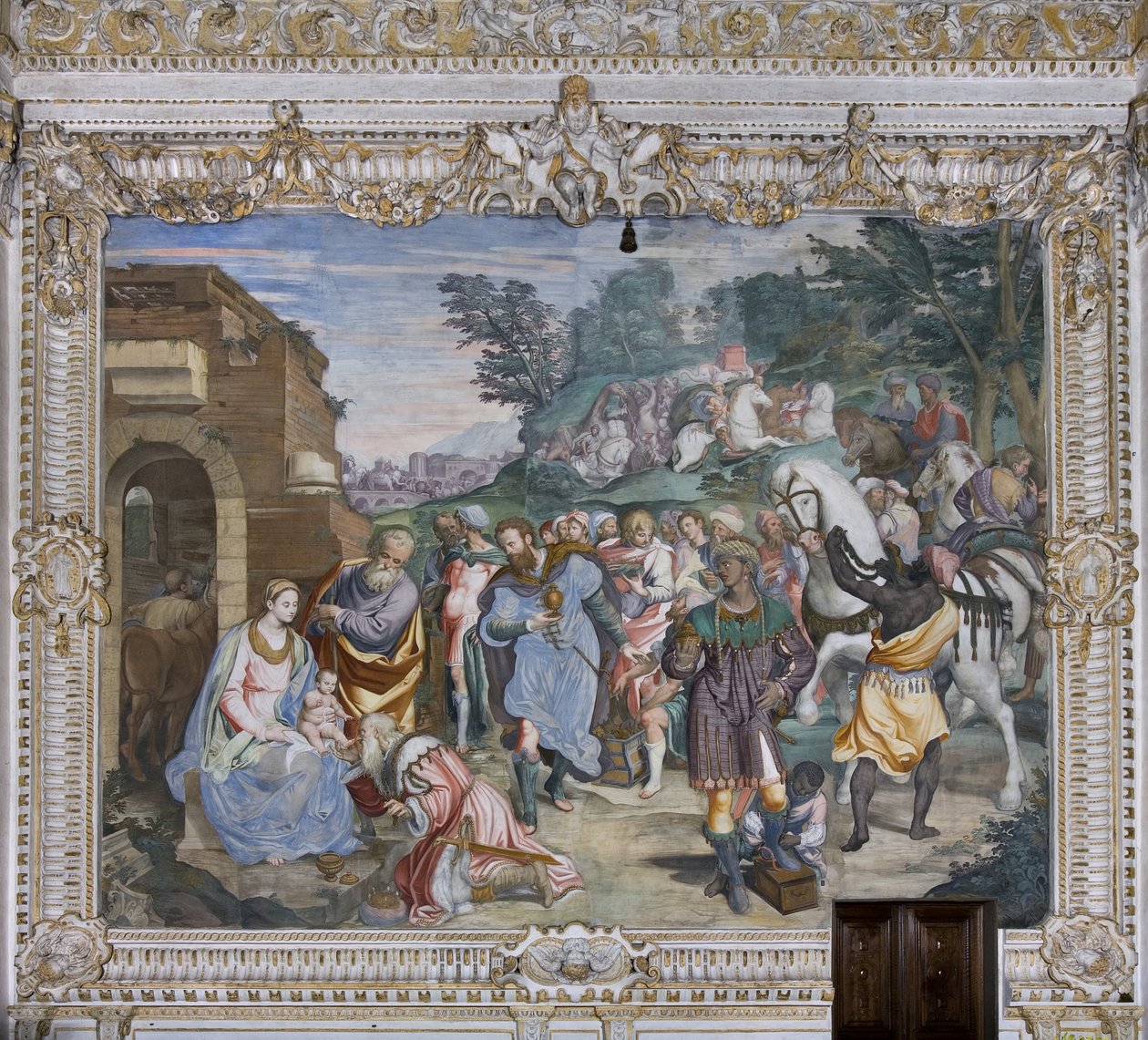 The Adoration of the Magi, Presbitery, 1578-82 av Simone Veneziano Peterzano
