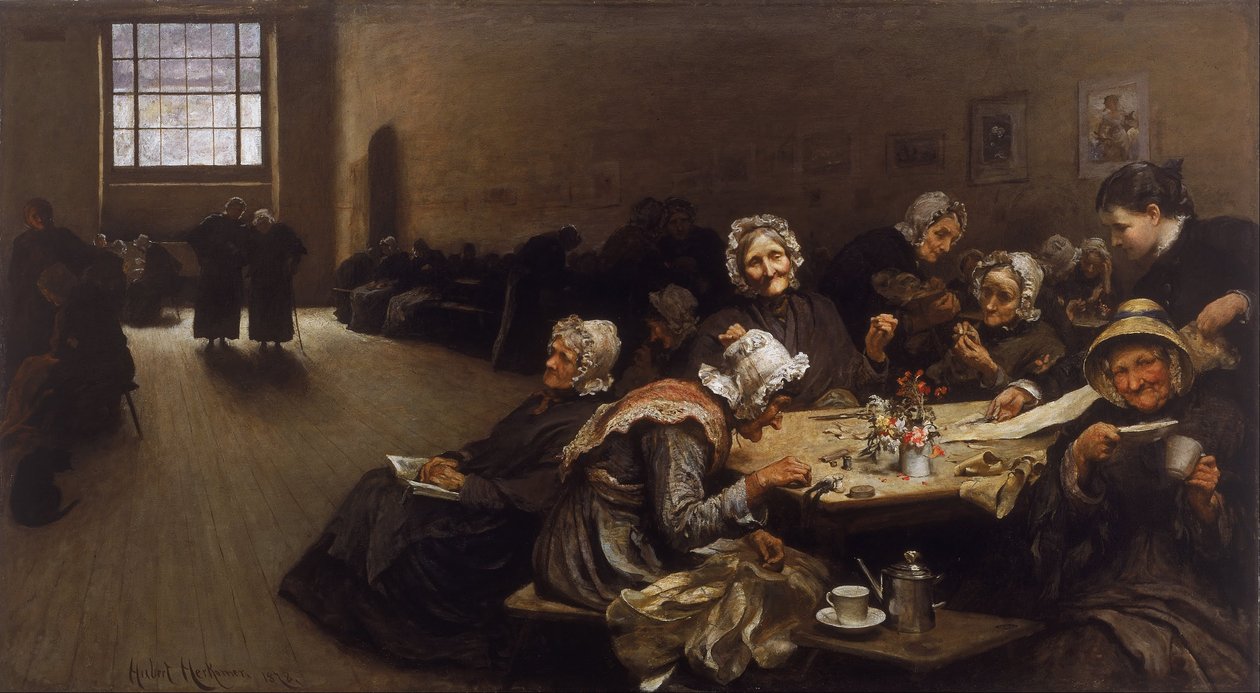 Eventide- En scene i Westminster Union av Hubert von Herkomer