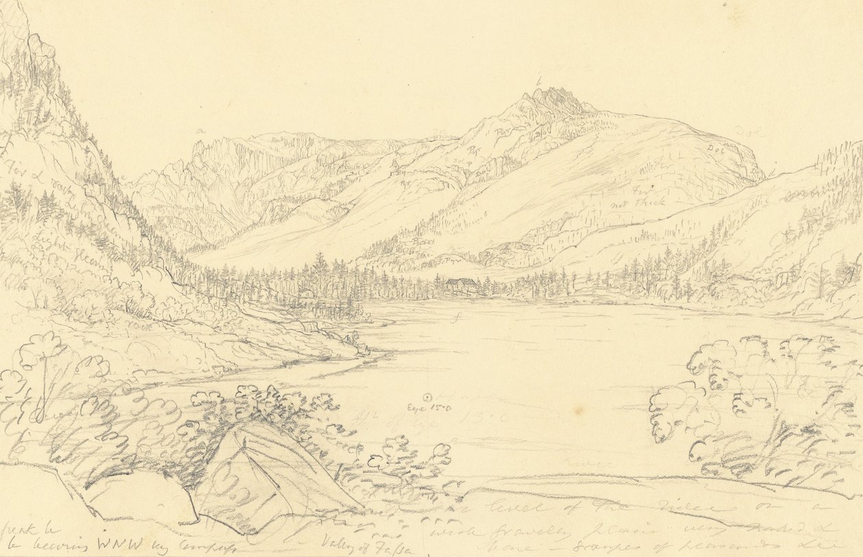 Fassa -dalen fra Motsatt Gries av Sir John Frederick William Herschel
