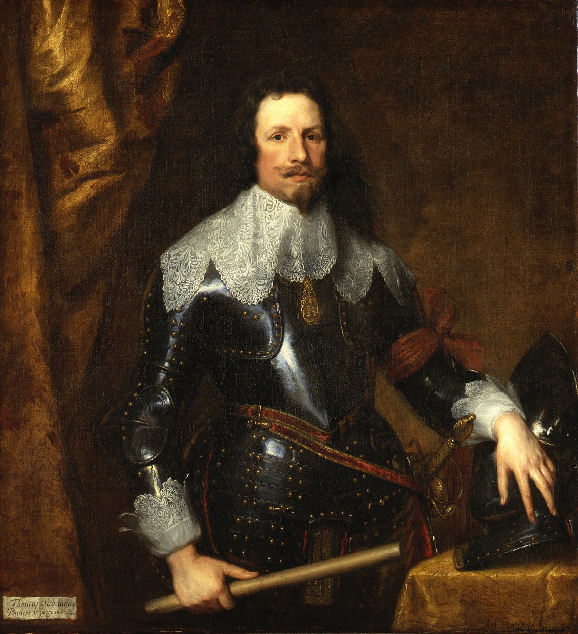 Portrett av Thomas Francis av Savoy, prins av Carignano 1596-1656. av Sir Anthony van Dyck
