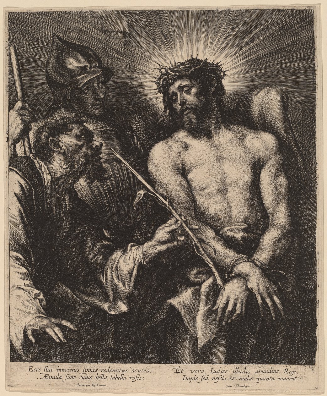 Kristus kronet med torner av Sir Anthony van Dyck and Lucas Emil Vorsterman