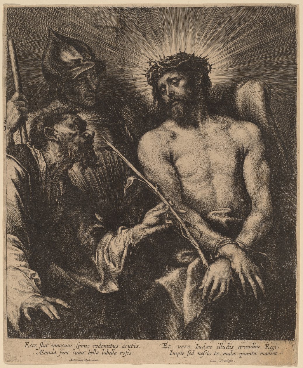 Kristus kronet med torner av Sir Anthony van Dyck and Lucas Emil Vorsterman