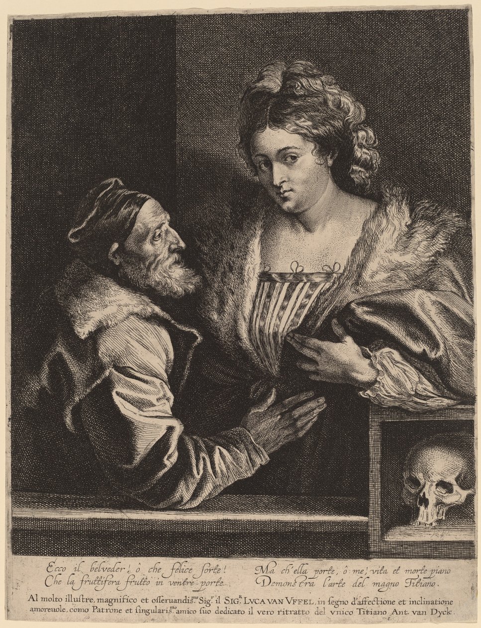 Titian og hans elskerinne av Sir Anthony van Dyck and Lucas Emil Vorsterman after Titian