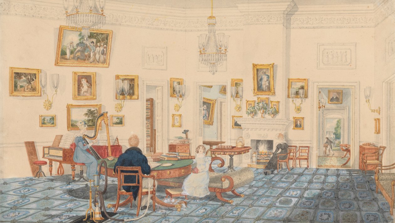 Vinterrommet i kunstnerens hus i Patna av Sir Charles D