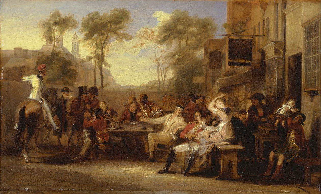 Chelsea Pensjonister mottar Gazette som kunngjør slaget ved Waterloo av Sir David Wilkie