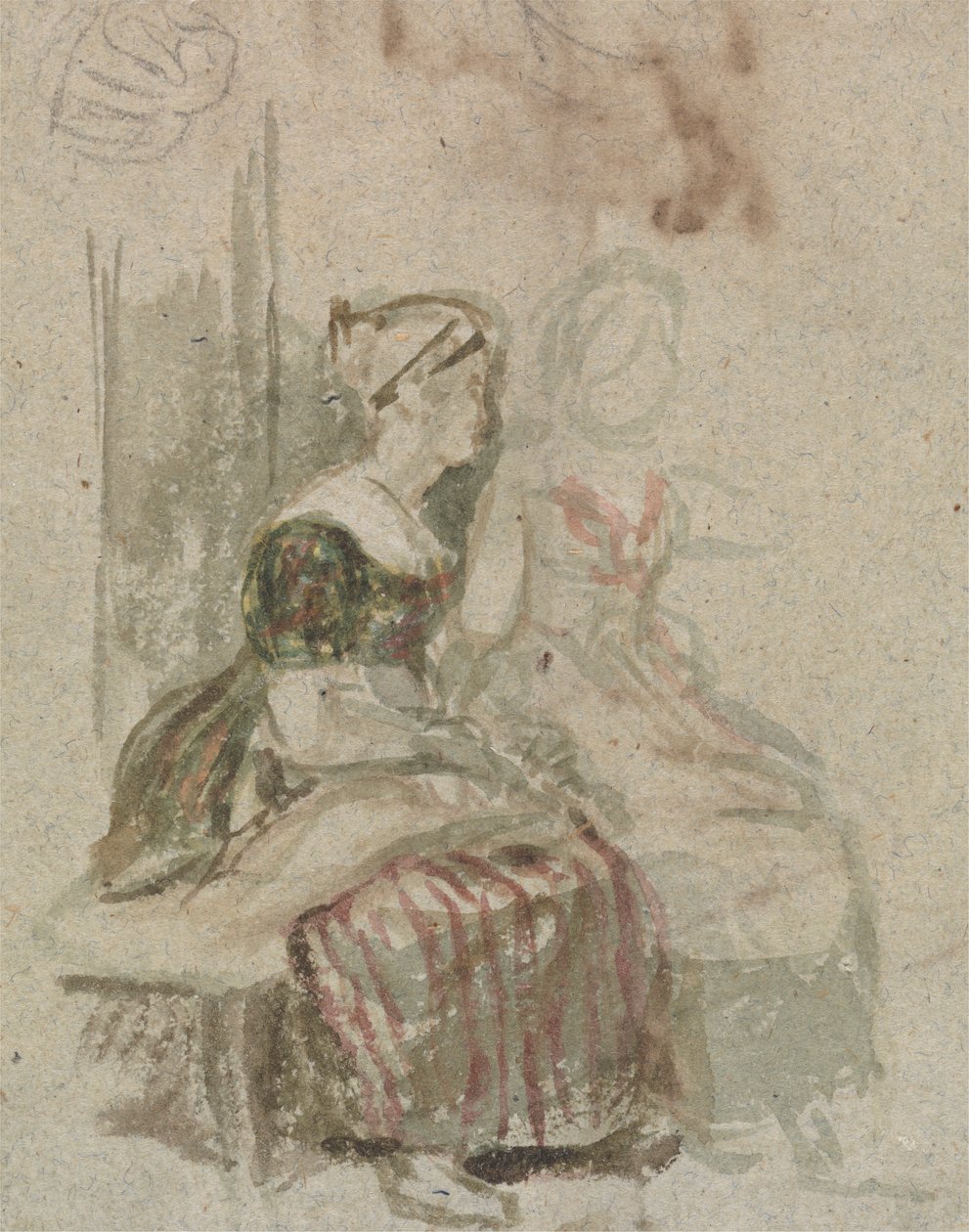 Studie for "The Penny Wedding" av Sir David Wilkie