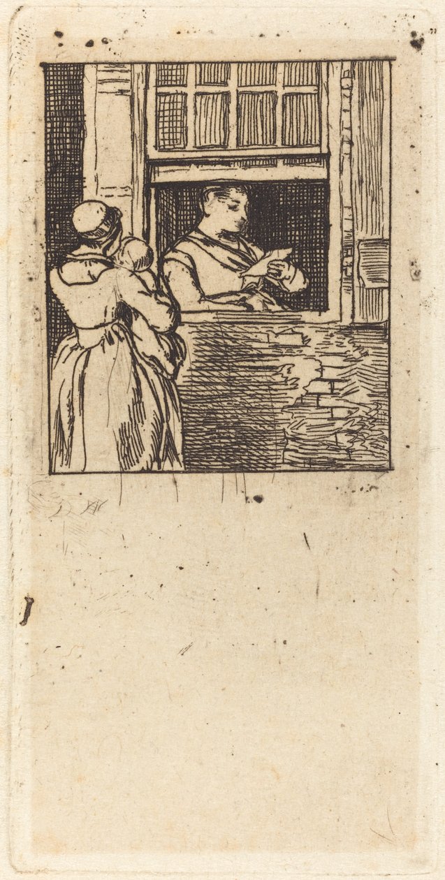 Kvinne ved et vindu, leser et brev av Sir David Wilkie