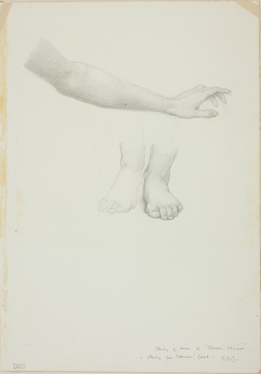Arm og føtter, studie for Mirror of Venus av Sir Edward Burne Jones