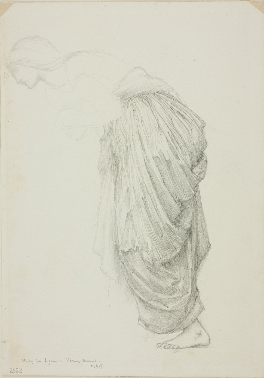 Bending Female Figure, studie for Mirror of Venus av Sir Edward Burne Jones