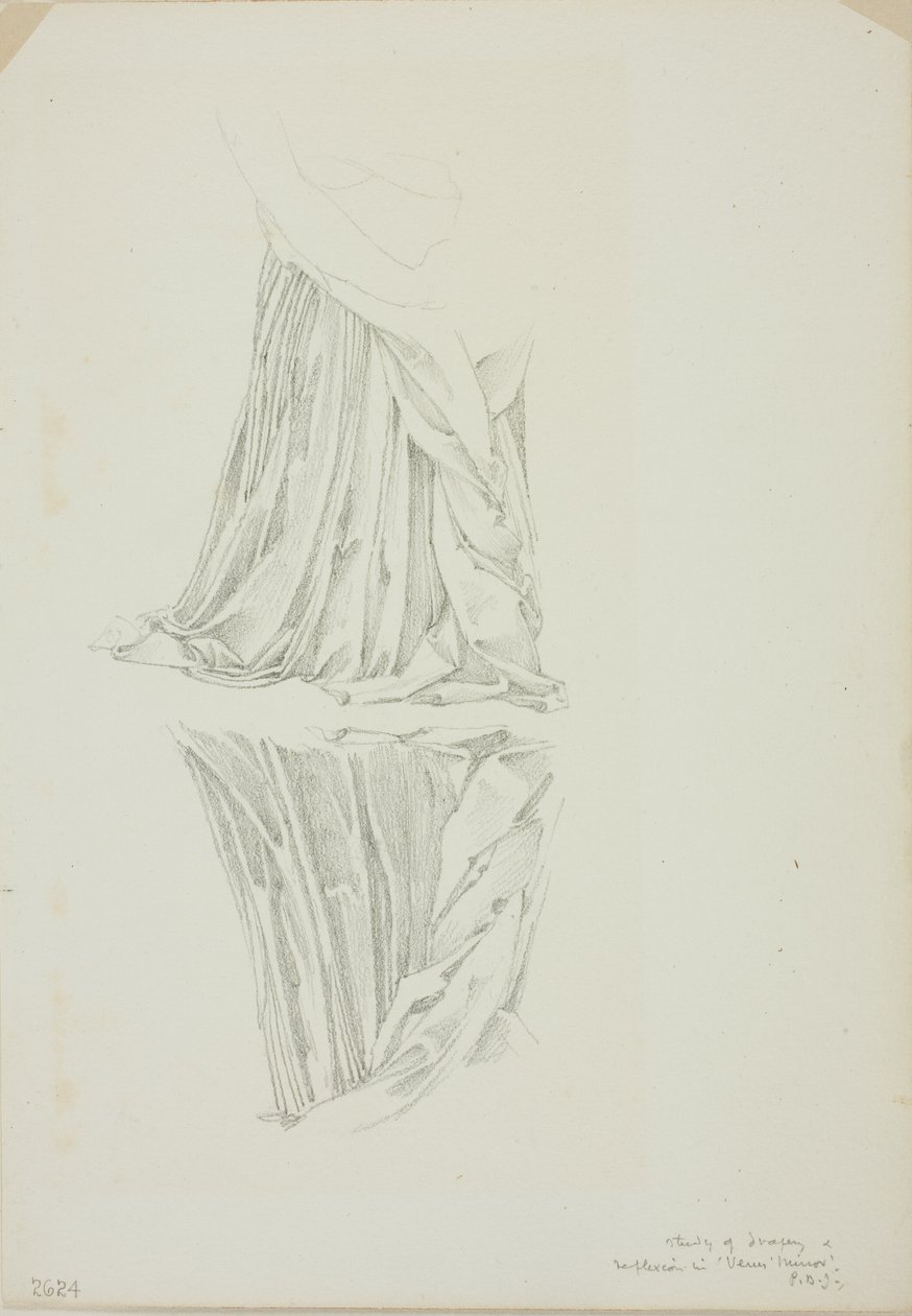 Drapert figur og refleksjon, studie for Mirror of Venus av Sir Edward Burne Jones