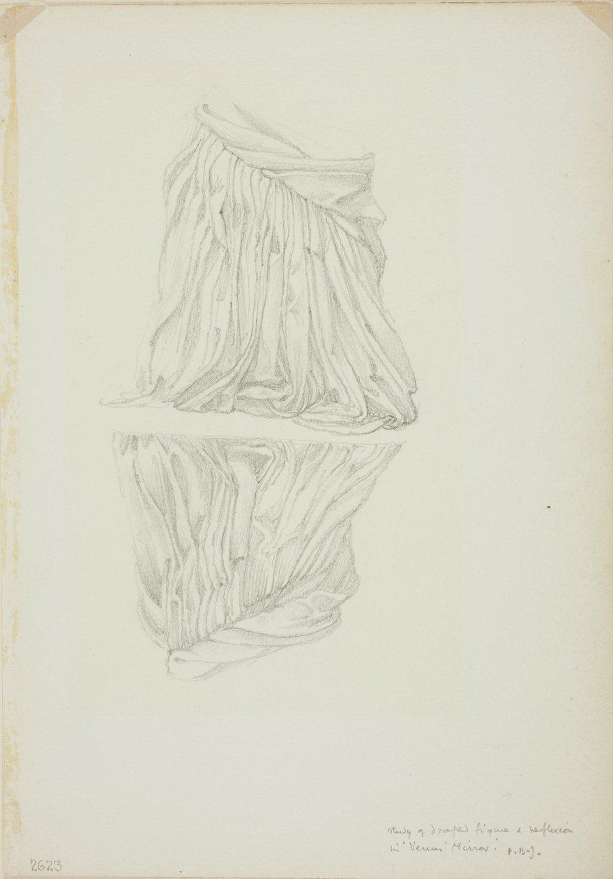 Drapert figur og refleksjon, studie for Mirror of Venus av Sir Edward Burne Jones