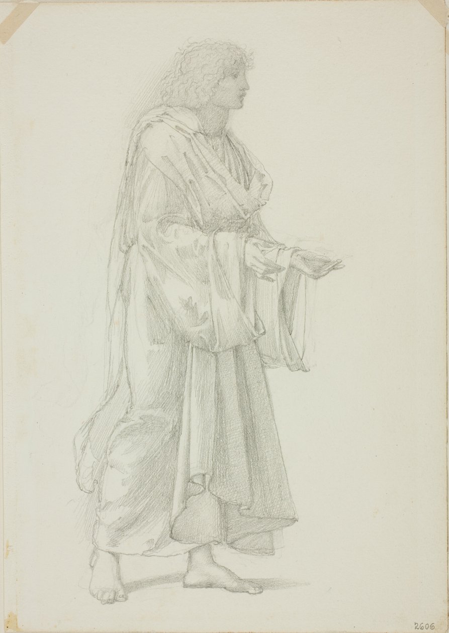 Drapert stående mannsfigur av Sir Edward Burne Jones