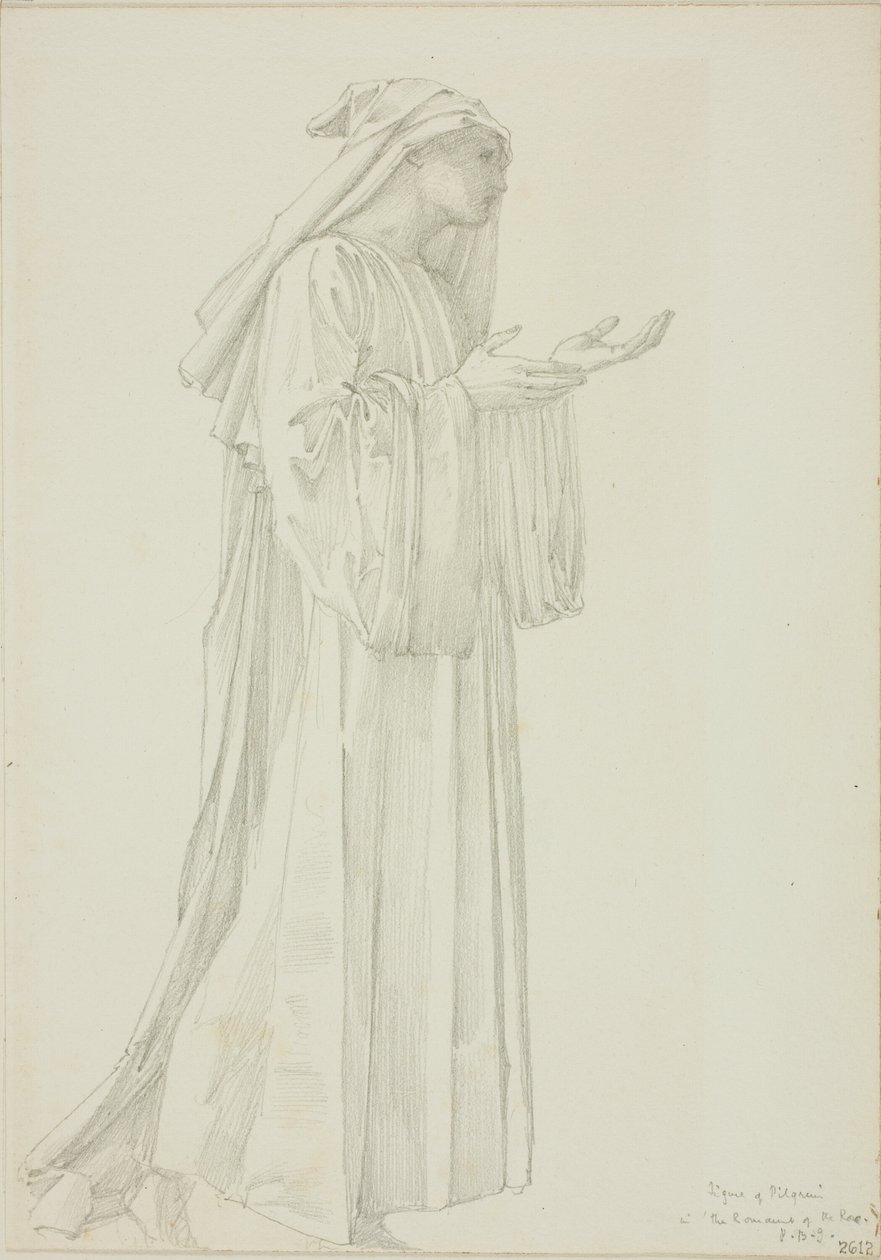 Pilegrimsfigur i Romaunt of the Rose av Sir Edward Burne Jones