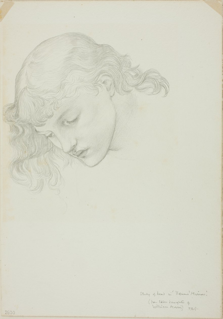 Head, Study for Mirror of Venus av Sir Edward Burne Jones