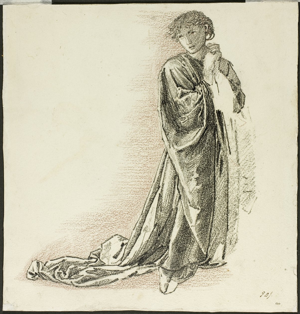 Knelende drapert figur av Sir Edward Burne Jones