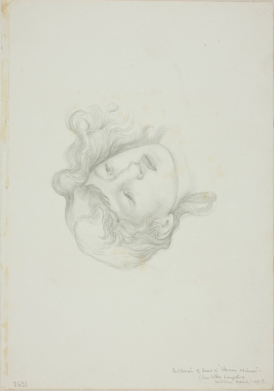 Reflection of Head, studie for Mirror of Venus av Sir Edward Burne Jones