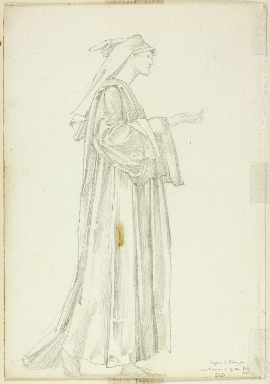Studie av Pilgrim for Romaunt of the Rose av Sir Edward Burne Jones