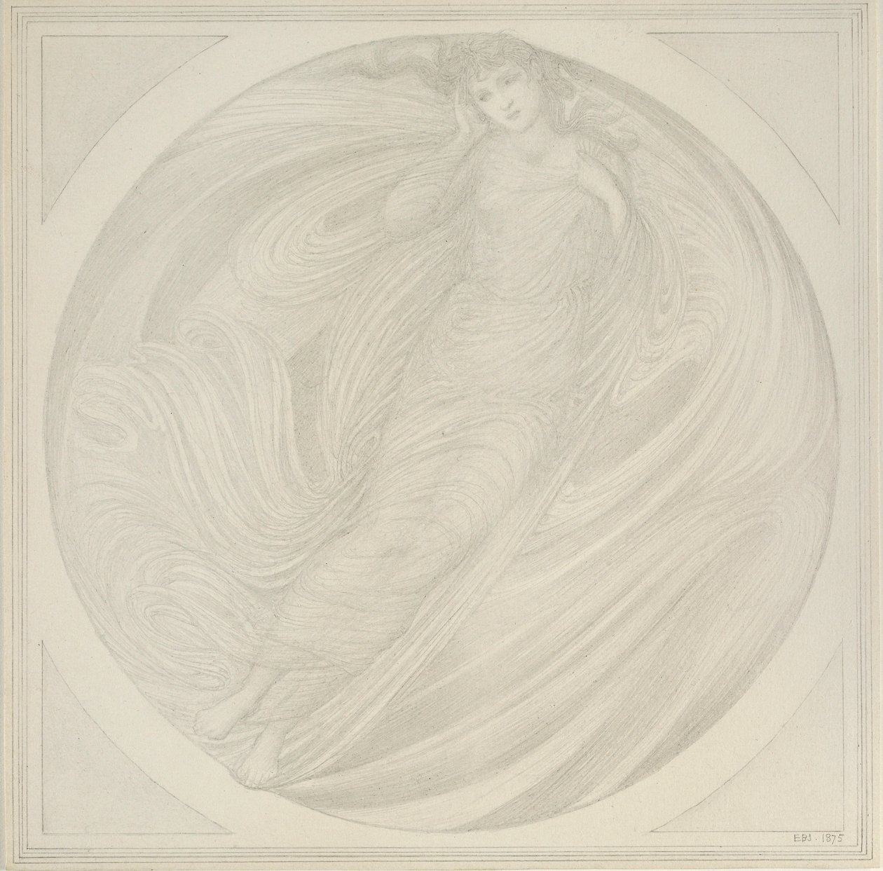 Eurydike flyter blant flammer, 1872-1875 av Sir Edward Coley Burne Jones