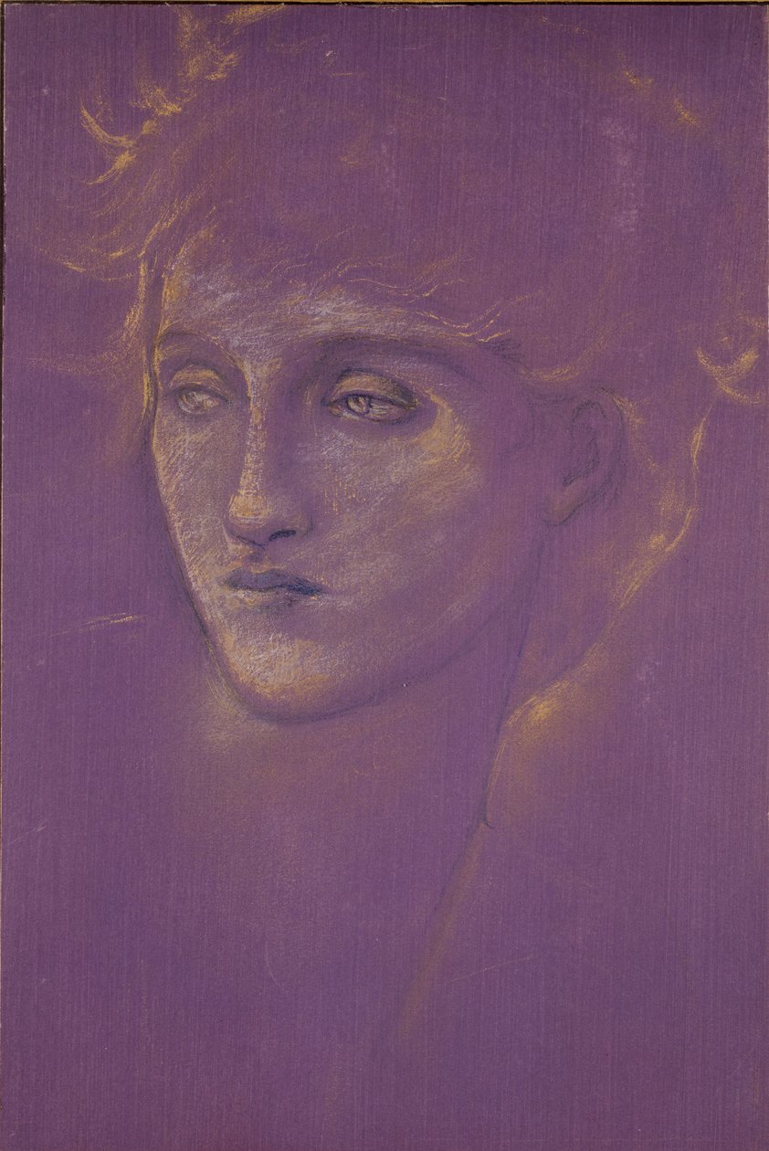 Head of a Woman, sent på 1800-tallet av Sir Edward Coley Burne Jones