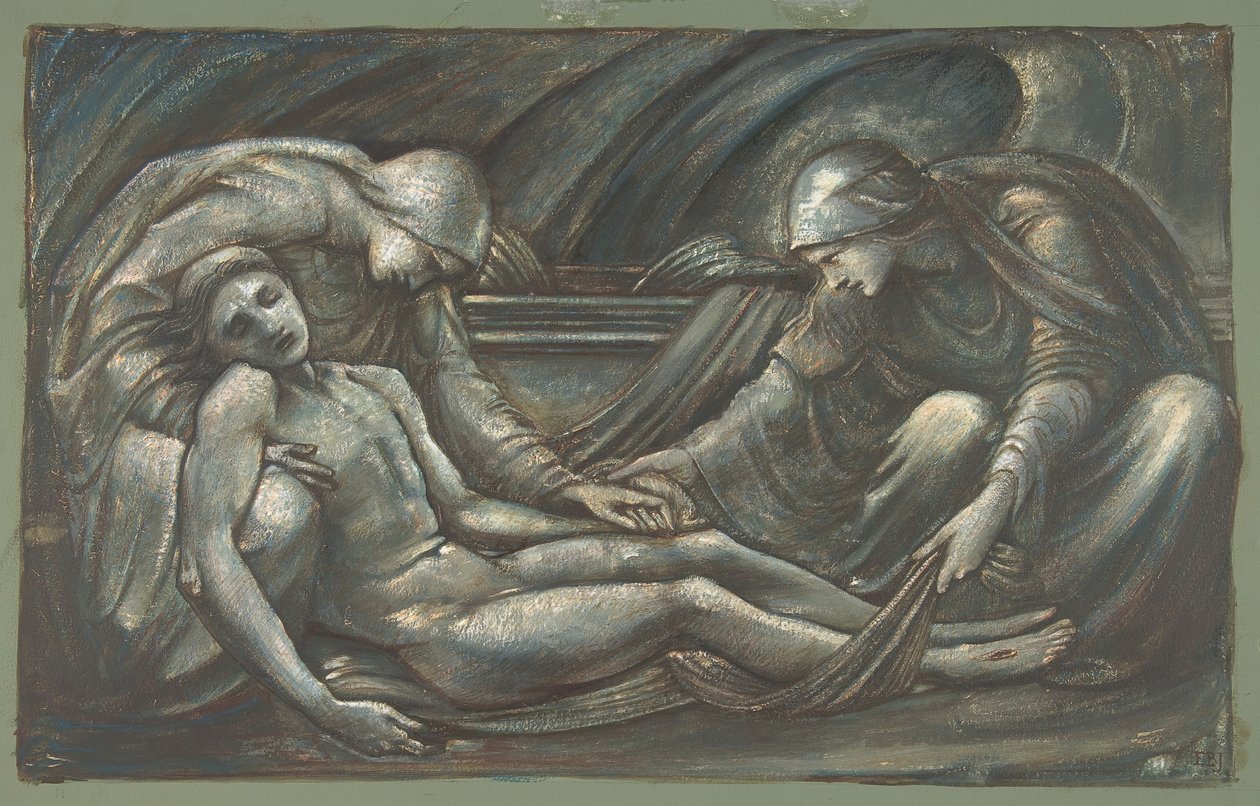 Gravleggingen, 1879. av Sir Edward Coley Burne Jones
