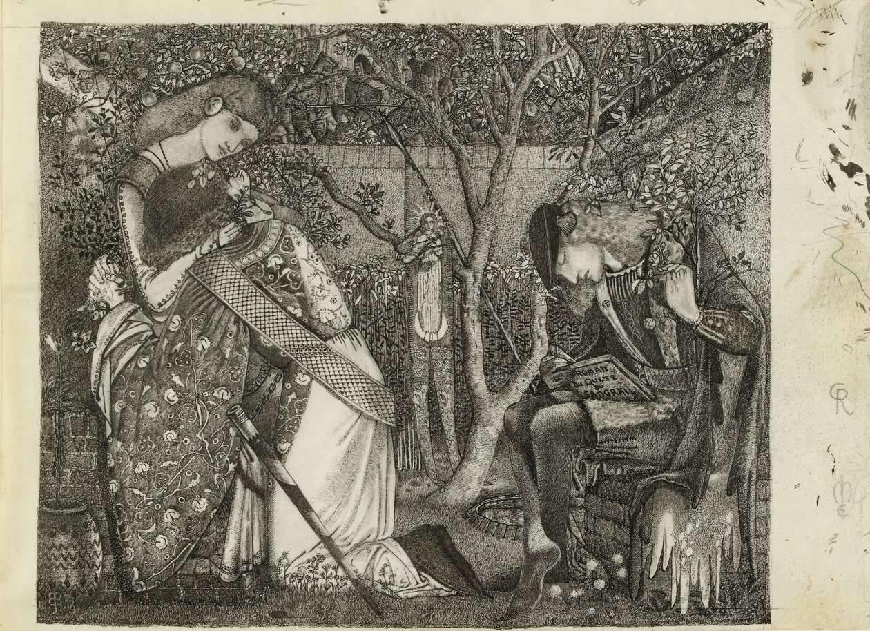 Ridderens farvel, 1858 av Sir Edward Coley Burne Jones