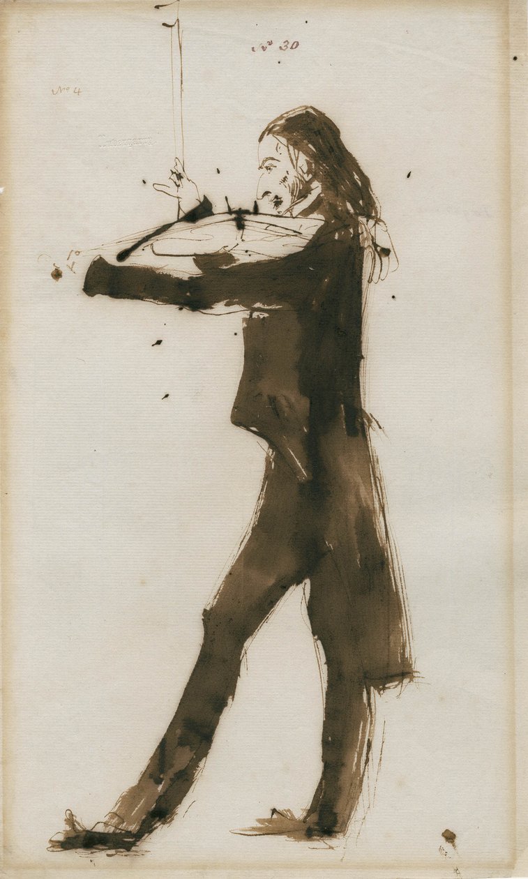 Portrett av Niccolò Paganini 1782-1840, 1831 av Edwin Landseer