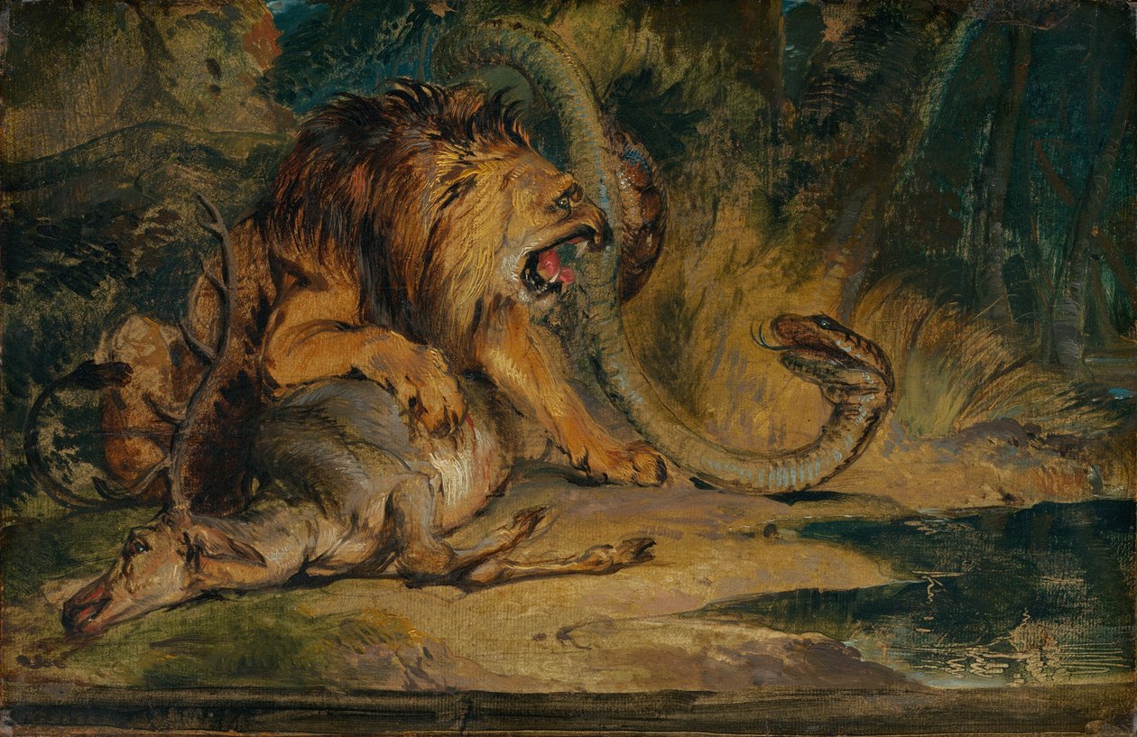 Løve som forsvarer byttet sitt av Sir Edwin Landseer