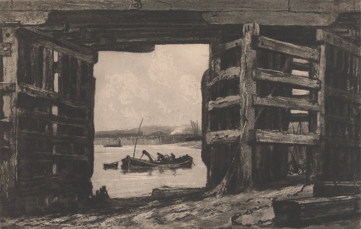 Et spenn av Old Battersea Bridge av Sir Frank Short