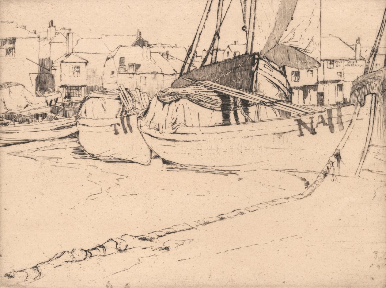 Seine Boats, St. Ives, Cornwall av Sir Frank Short