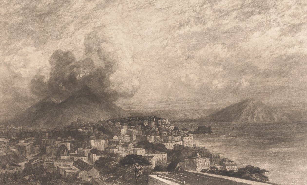 Vesuv fra Napolibukta av Sir Frank Short