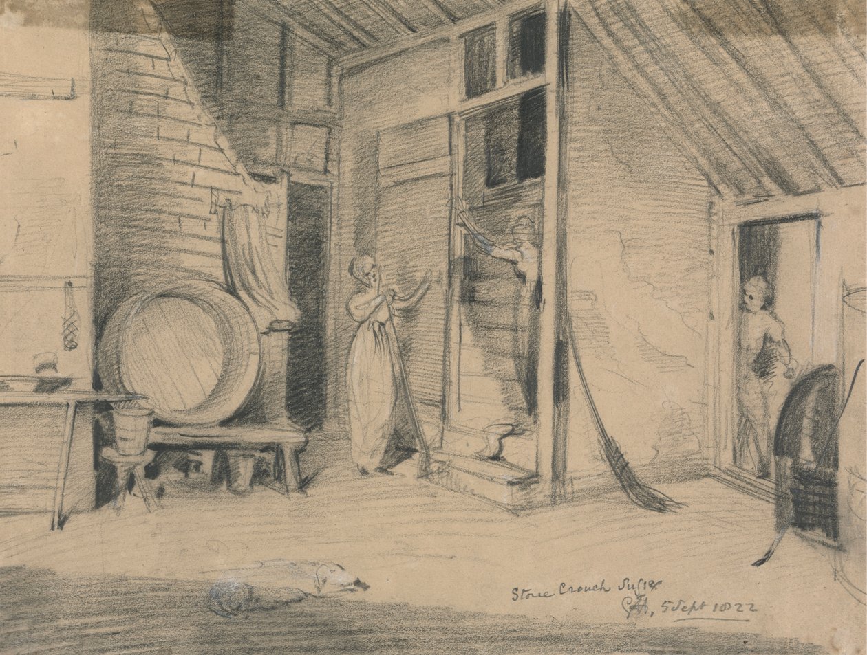 Kjøkken: Interiør, Stone Crouch av Sir George Hayter