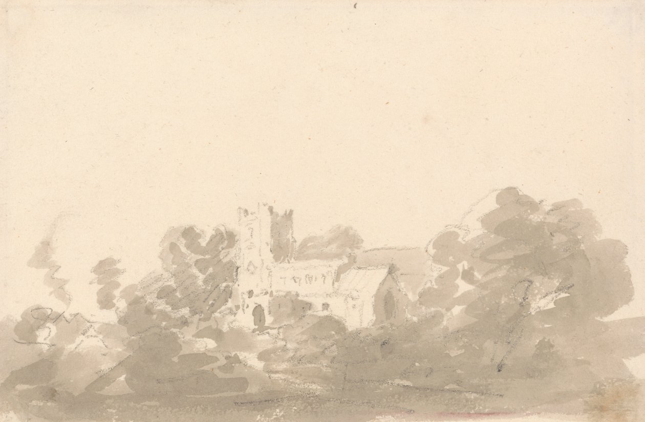 Kirke i trær av Sir George Howland Beaumont seventh Baronet