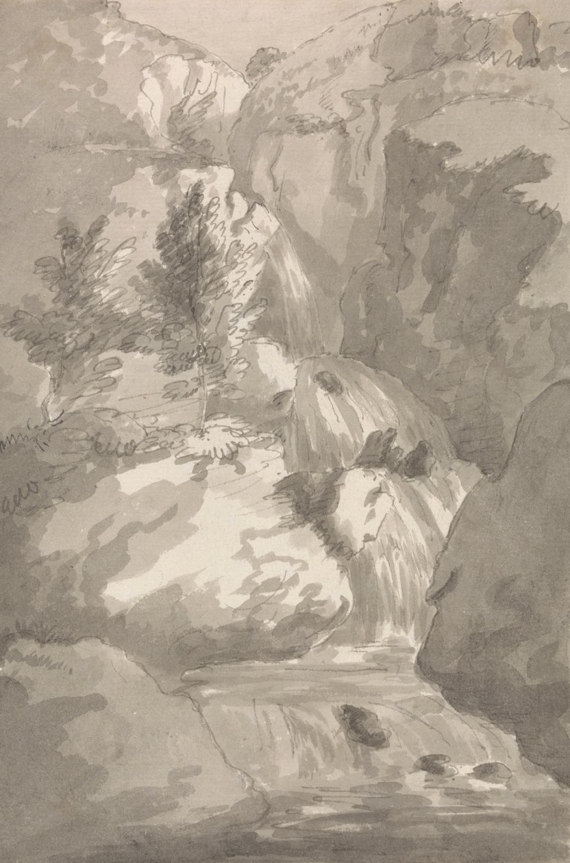 En del av Brind Gill i Ligburthwaite av Sir George Howland Beaumont seventh Baronet