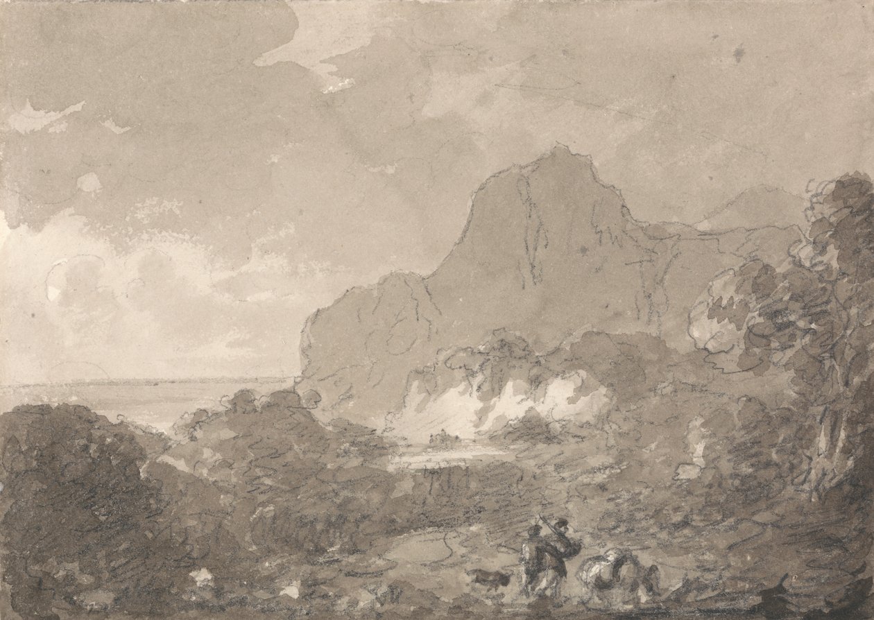 Utsikt over kysten av Italia av Sir George Howland Beaumont seventh Baronet