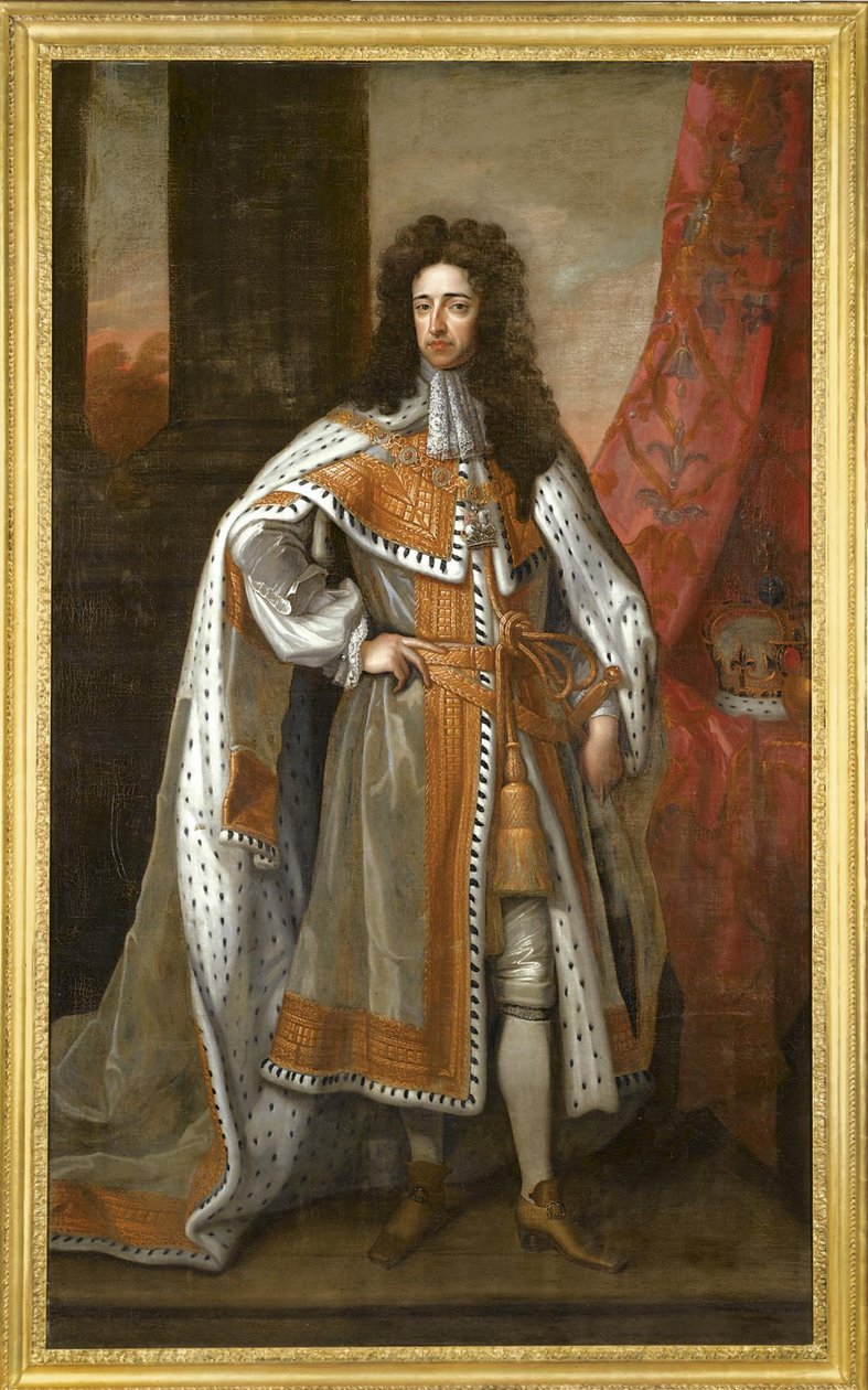 Kong William III av England 1650-1702 i sine kroningskåper av Sir Gotfrey Kneller