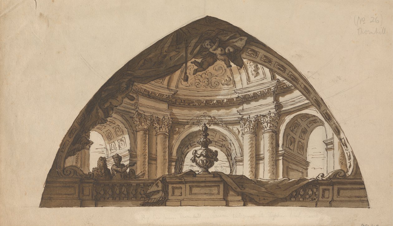 Design for en Lunette av Sir James Thornhill