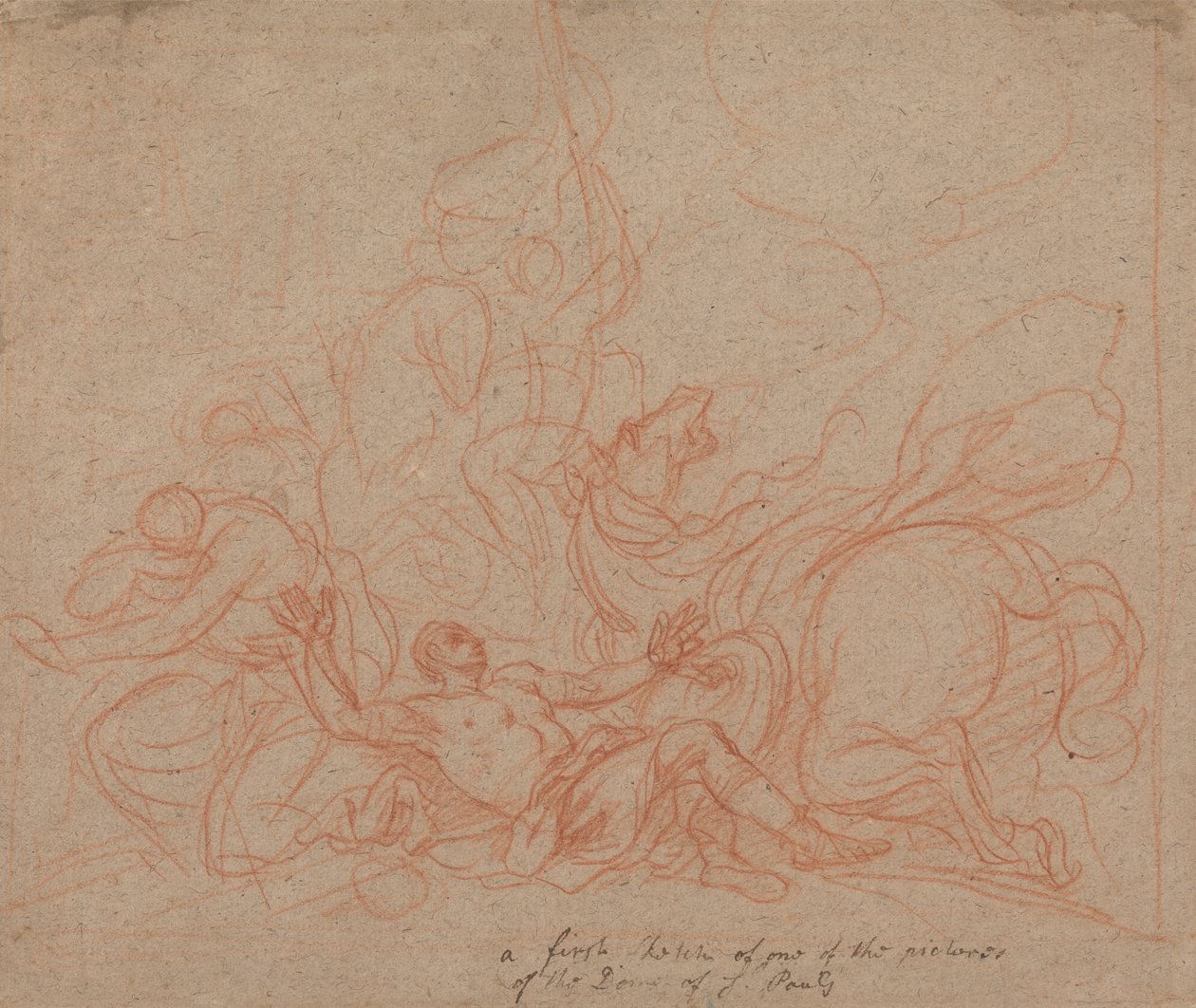 Skisse for "The Conversion of St. Paul" for Dome of St. Paul's Cathedral av Sir James Thornhill