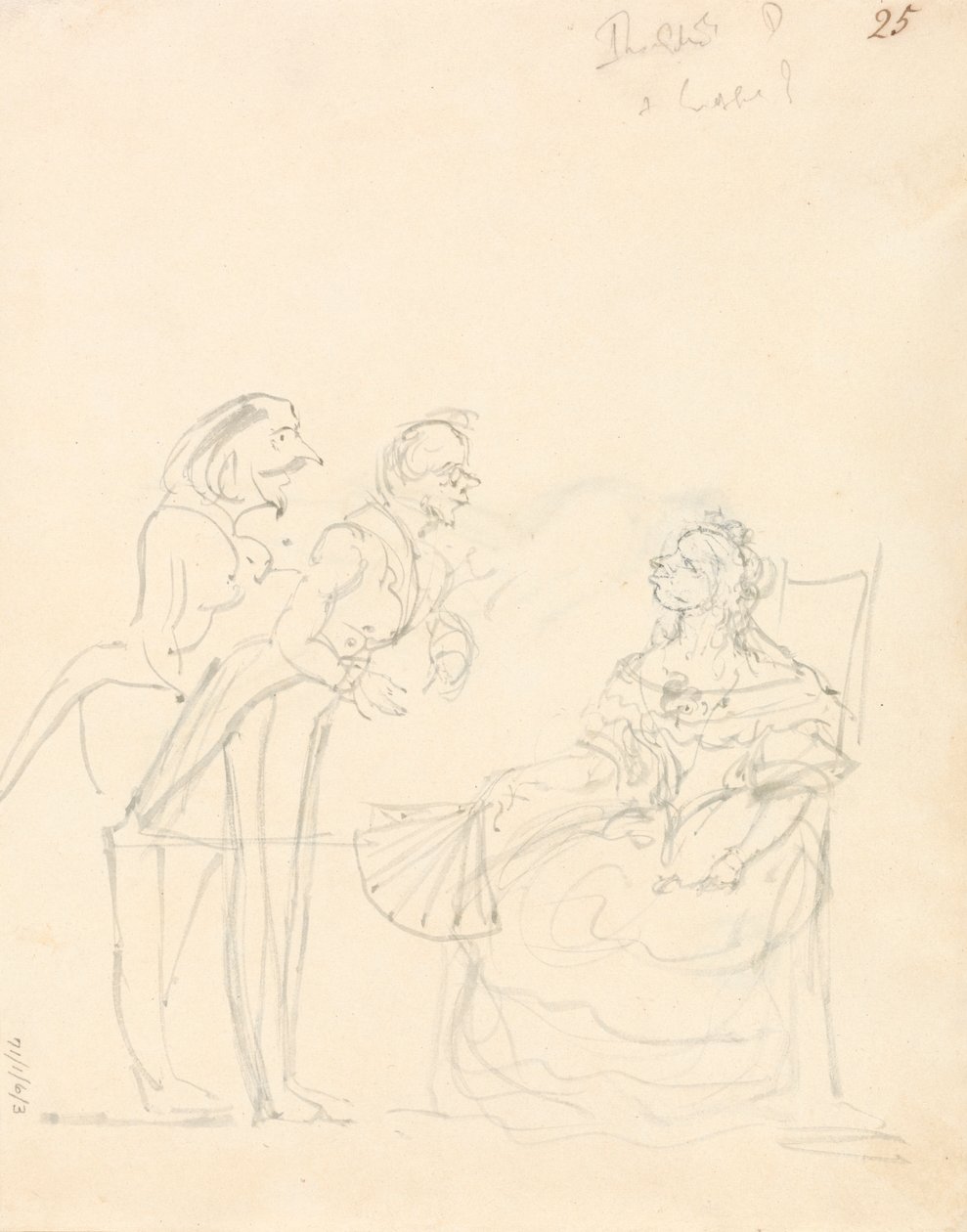 To herrer som snakker med en sittende dame av Sir John Everett Millais