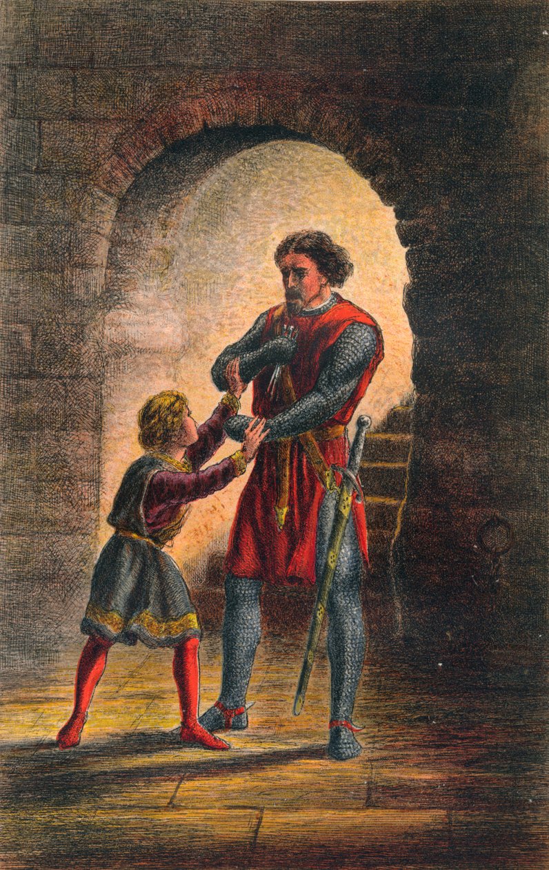 Arthur snakker i King John: Act IV, Scene I, c1875 av Sir John Gilbert