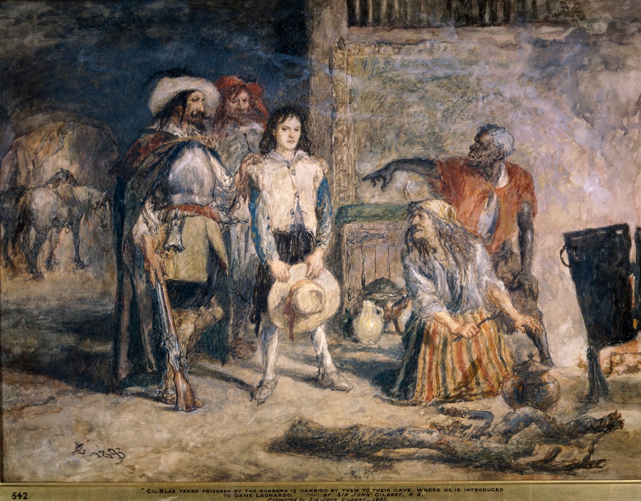Gil Blas ble tatt til fange, 1892. av Sir John Gilbert